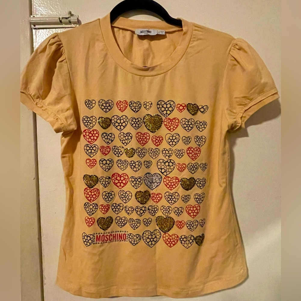 Rare VTG embellished hearts Moschino shirt
